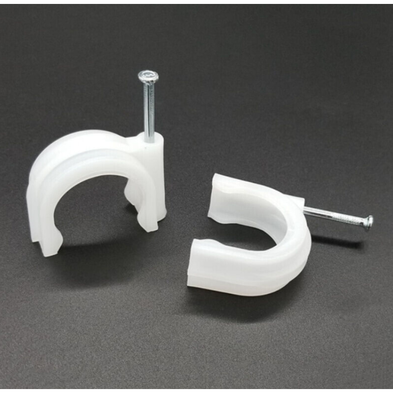 ZXZE 钢钉线卡 Φ12mm 电线固定线卡管卡水泥墙钉圆形网线钉子 理线器卡扣卡钉