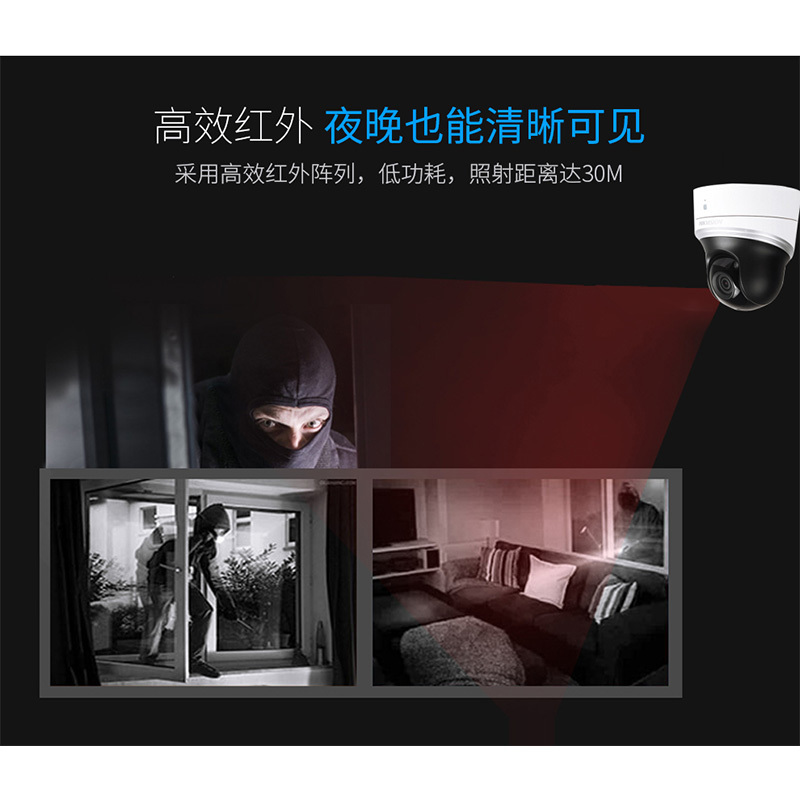海康威视 云台球机DS-2DC2204IW-DE3/W 200万高清监控摄像头 夜视红外
