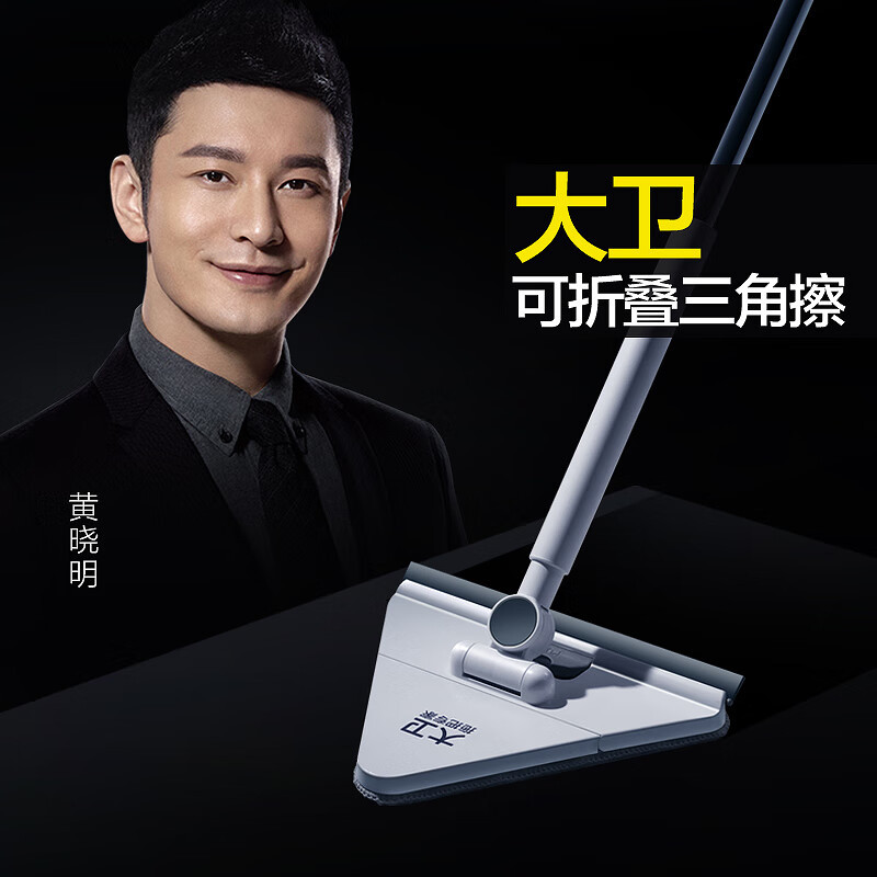 大卫 P2三角平板拖把约24cm杆长123cm2布 可折叠三角擦仿人工手擦
