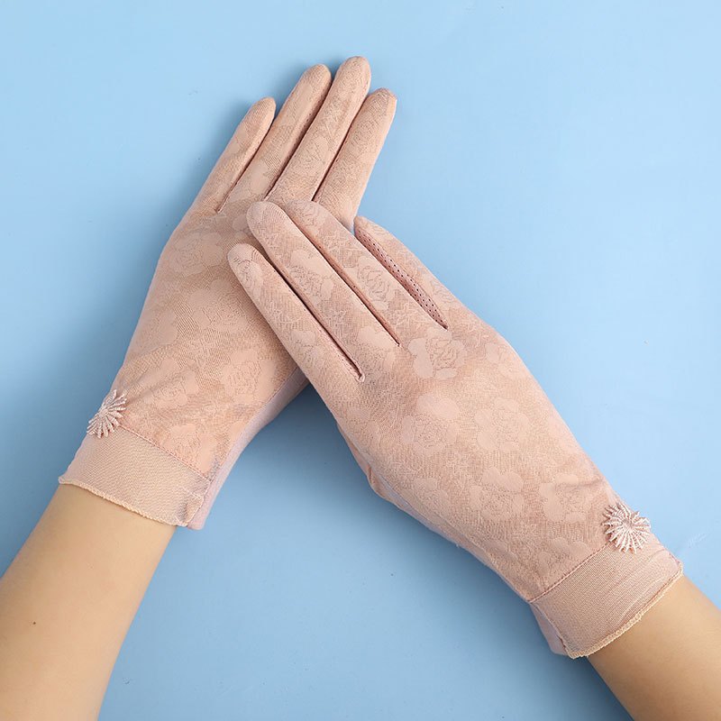 英飞腾手套女春夏季薄款户外骑车开车遮阳冰丝手套