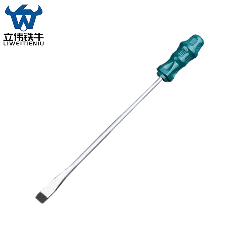 立伟铁牛绿胶炳螺丝刀6*300mm一字型/把高清大图