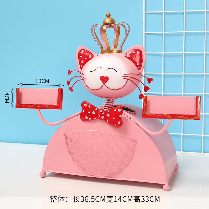 猫摆件创意店铺开业礼品收银台二维码支付牌开店送礼发财猫 三维工匠 皇冠猫粉红色猫高清大图