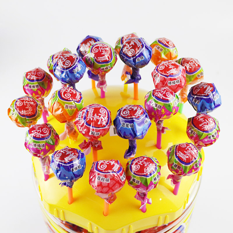 真知棒水果味棒棒糖108支桶装礼盒装糖星空创意糖果零食
