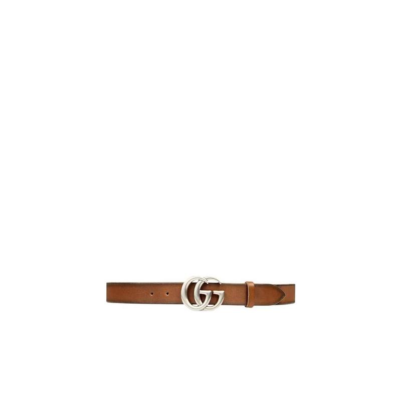 古驰(GUCCI)钯色五金双G扣皮带可调节尺寸男款时尚休闲腰带3CM