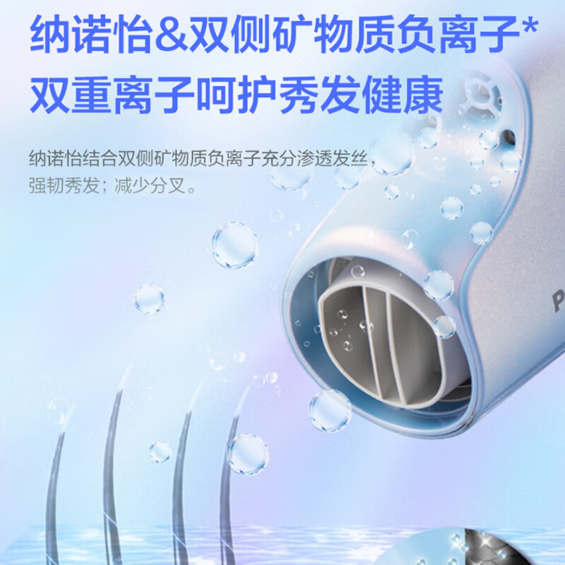 松下(Panasonic)吹风机大功率家用大风力速干低噪折叠便携 女友生日节日礼物纳诺怡护发人鱼姬电吹风筒NA98Q
