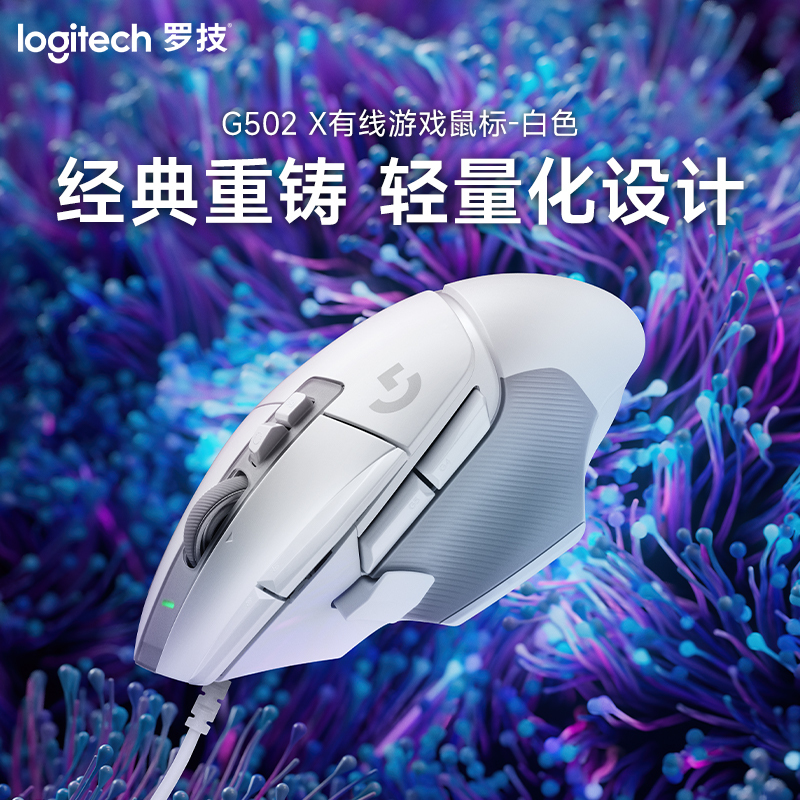 罗技(Logitech)G502 X 有线游戏鼠标-白色