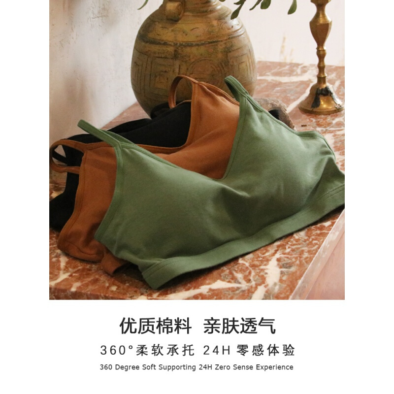 波迷娜(BOMINA)高中生无钢圈美背聚拢裹胸少女内衣棉美背文胸小背心无钢圈抹胸式打底吊带聚拢学生高中少女内衣女