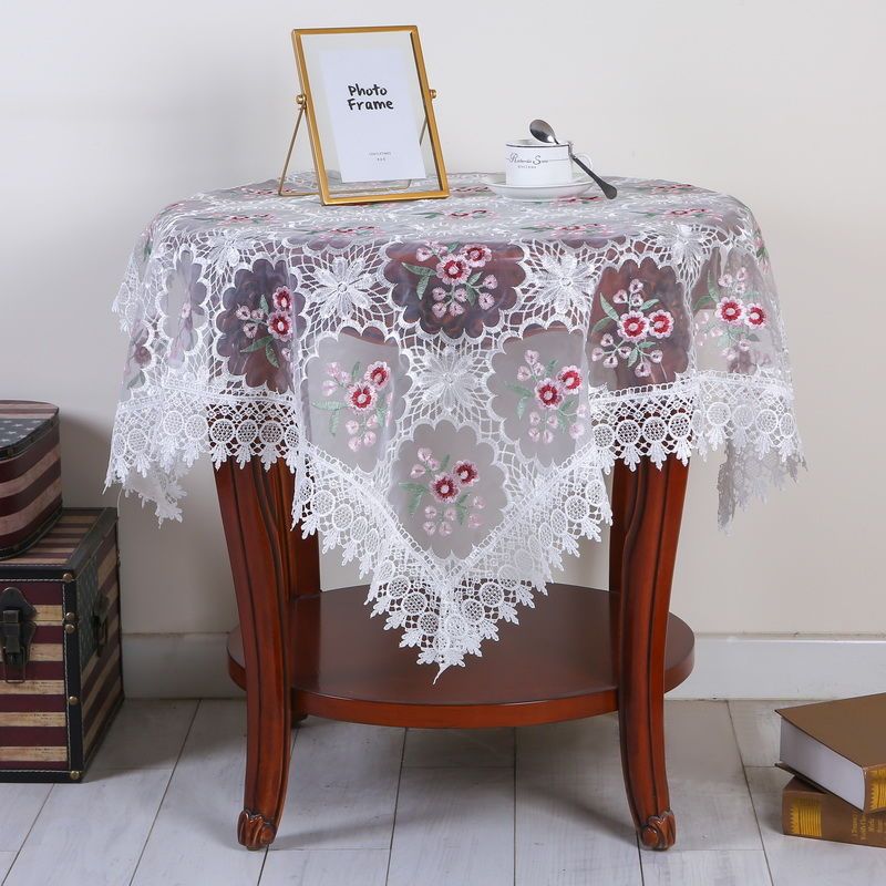 纱绣桌布餐桌布蕾丝绣花台布布艺现代简约多用盖巾圆桌方桌布 纱绣新
