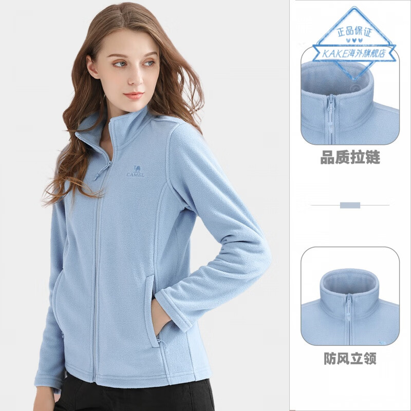 健芬欣 骆驼运动套装女款 A0W118153V 樱灰粉S 码樱灰粉高清大图