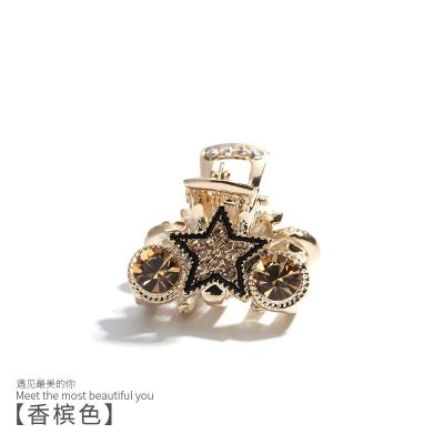 6621香槟 韩国水钻发夹小号抓夹时尚刘海夹子头饰发抓后脑勺边顶夹简约发卡