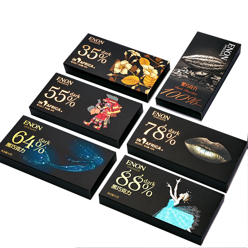 怡浓 纯可可脂 黑巧克力60g 纯可可脂礼盒装35%55%64%78%88%100 零食品情人节抖音零食糖果