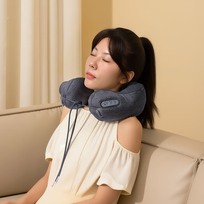 蓝宝(BLAUPUNKT)护颈按摩仪便携差旅肩颈热敷揉捏可拆洗按摩器BP-AM372D/凌空灰/礼邮外高清大图