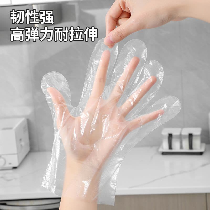 2000只抽取式一次性pe手套加厚食品级餐饮塑料薄膜透明盒装耐用图片