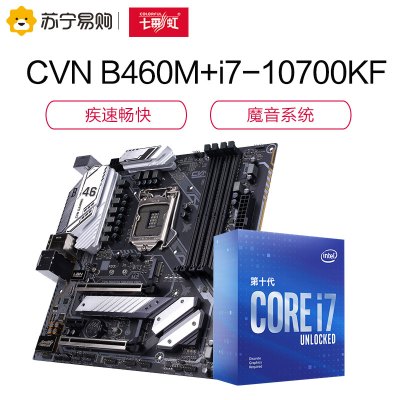 七彩虹CVN B460M GAMING PRO V20 主板+英特尔i7-10700KF 酷睿八核CPU处理器