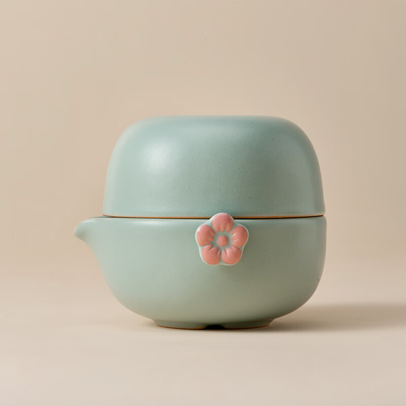 万仟堂 12010601109100 梅花客·唐韵·快客杯古绿釉150ml(套)高清大图