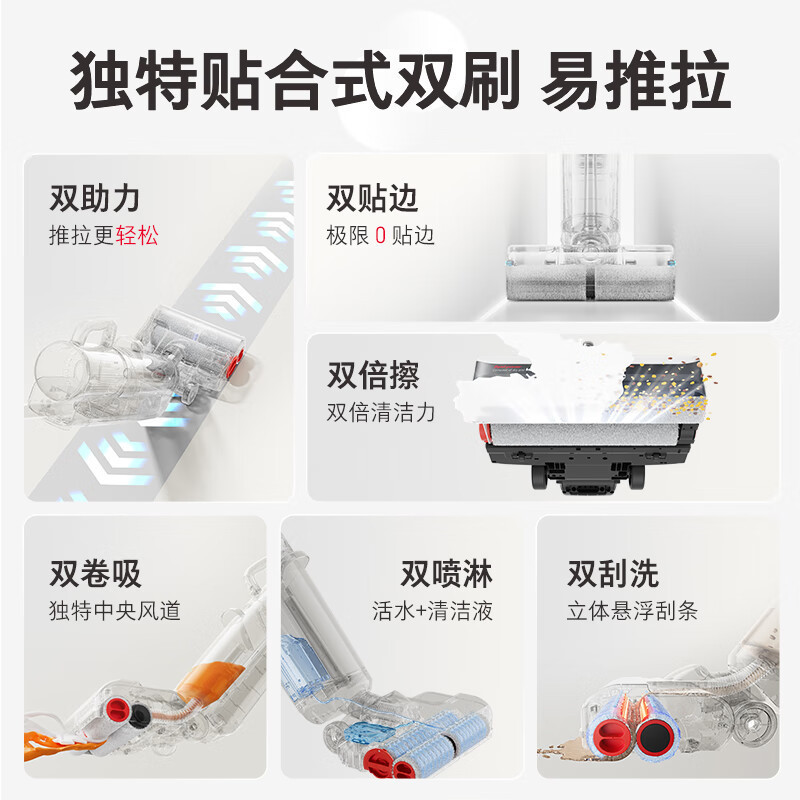 石头-B 智能洗地机 家用扫地吸尘除螨洗拖一体拖地机 双刷无线洗地机 随手吸 A10 Ultra 黑色