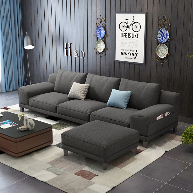 北欧布艺ciaa沙发小户型转角可拆洗现代简约沙发客厅组合乳胶套装家具