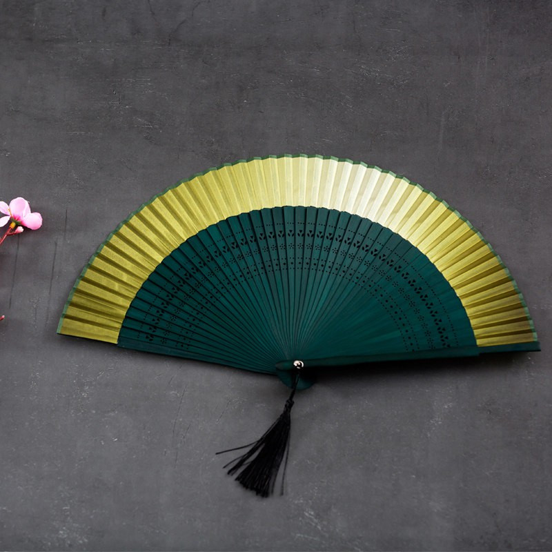 中国风渐变色女式舞蹈古装扇子日式和风古典汉服蹦迪古风手工折扇
