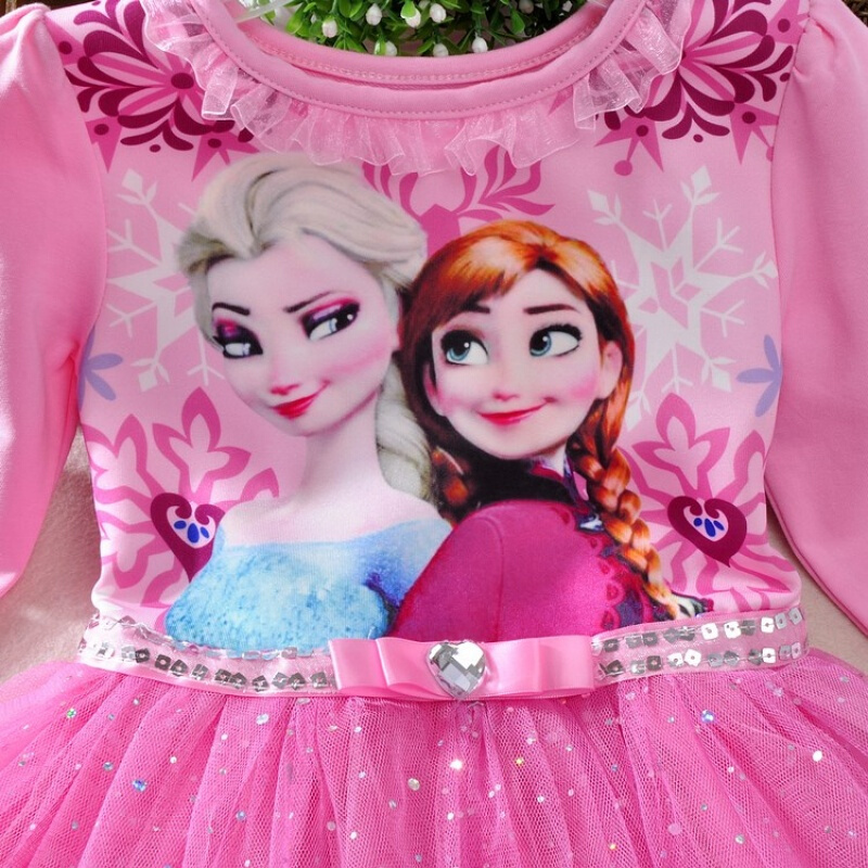 冰雪奇缘艾莎女王衣服爱莎加绒公主裙女童秋装爱莎连衣纱裙新款