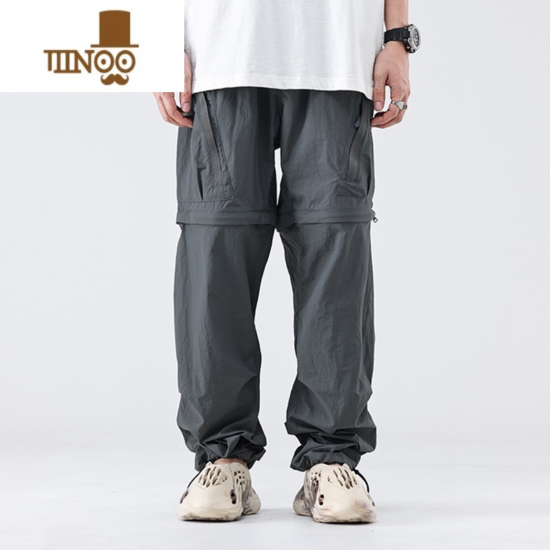 YANXU新款潮牌机能风高街可拆卸两穿工装分体裤美式宽松直筒休闲裤高清大图