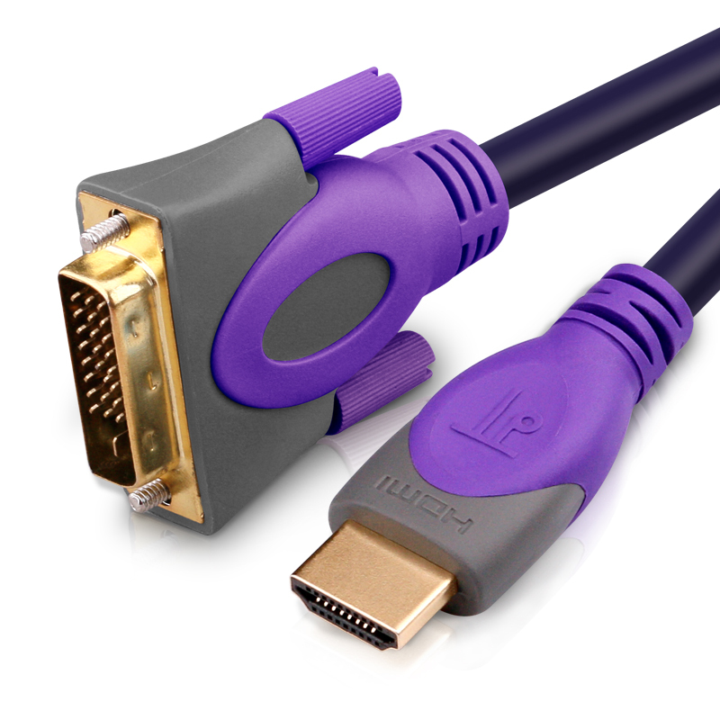 金佳佰业 D306 贵族系列 DVI24+1/HDMI 紫色 28AWG OD:7.3MM 5M