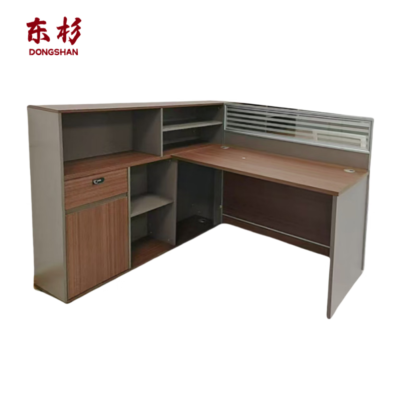 东杉 办公桌 胡桃色工位 张