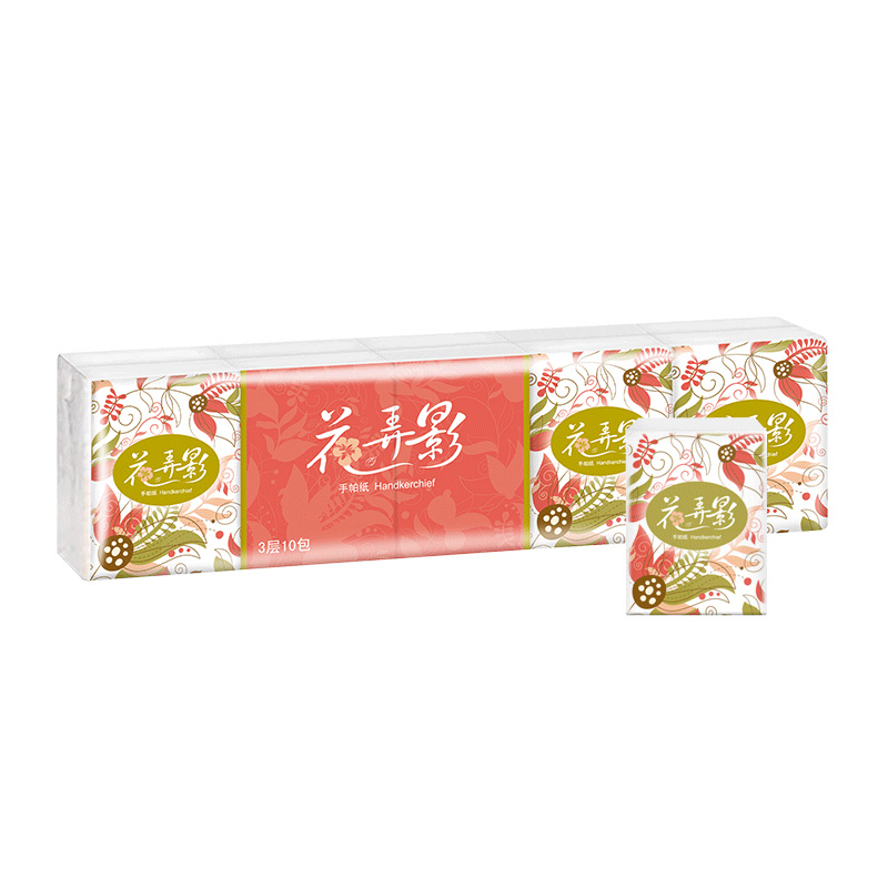 花弄影手帕纸10张10包小包随身装面巾纸实惠装卫生纸巾餐巾纸