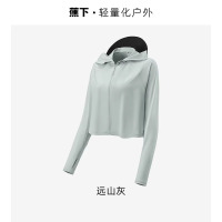 蕉下短外套披肩防晒衣女款春夏防紫外线upf50+户外冰丝防晒服透气 L 远山灰【黑胶升级】