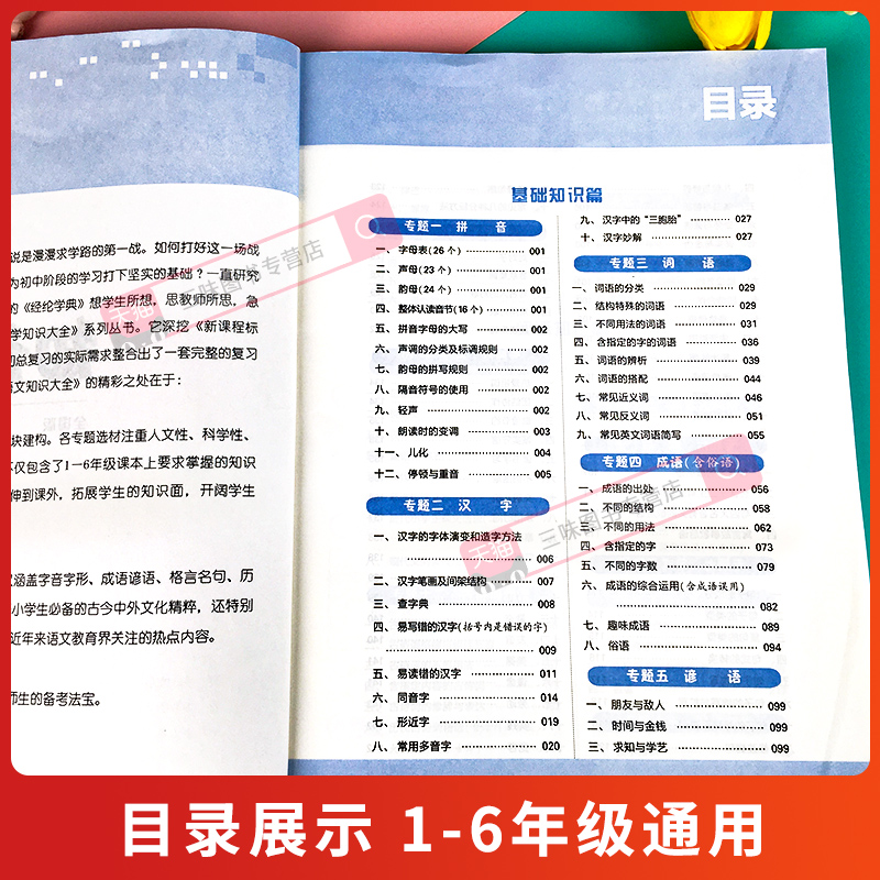 [语文2本]知识大全+文言文-全国通用 小学通用 [正版]小学生语文知识大全国通用浙江专版数学英语人教版一二三四五六年级高清大图