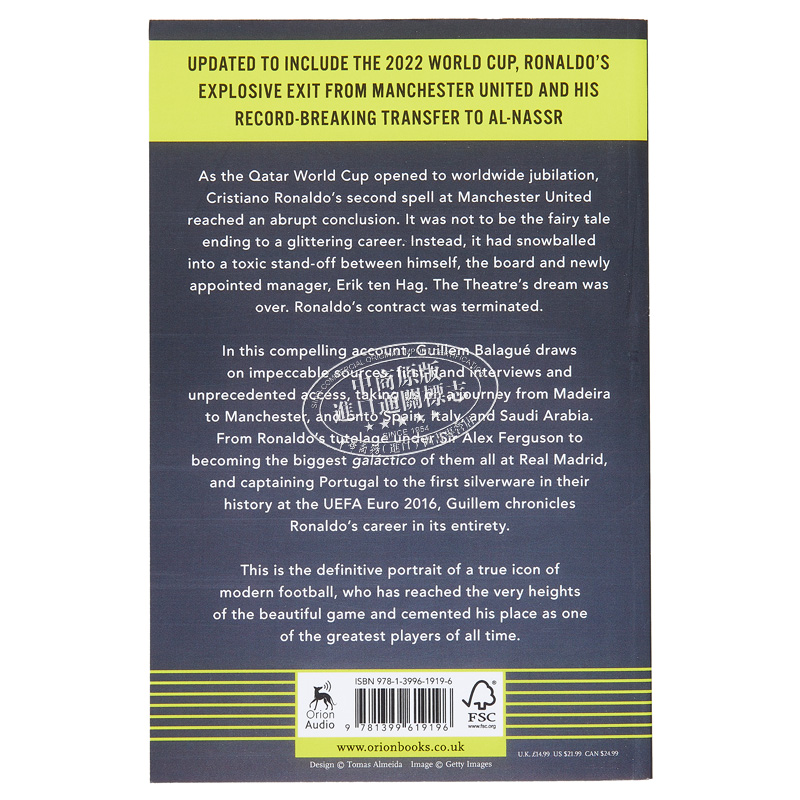 [正版]C罗传英文原版 罗纳尔多传记 足球金球奖得主 世界杯 欧洲杯 足球明星周边书 Cristiano Ronald高清大图