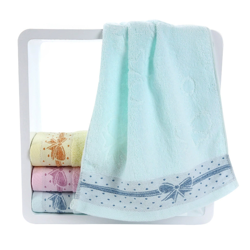 红鲸鱼 吸水毛巾家居日用面巾洗脸巾50%棉 33*73cm 蝴蝶蓝 1条