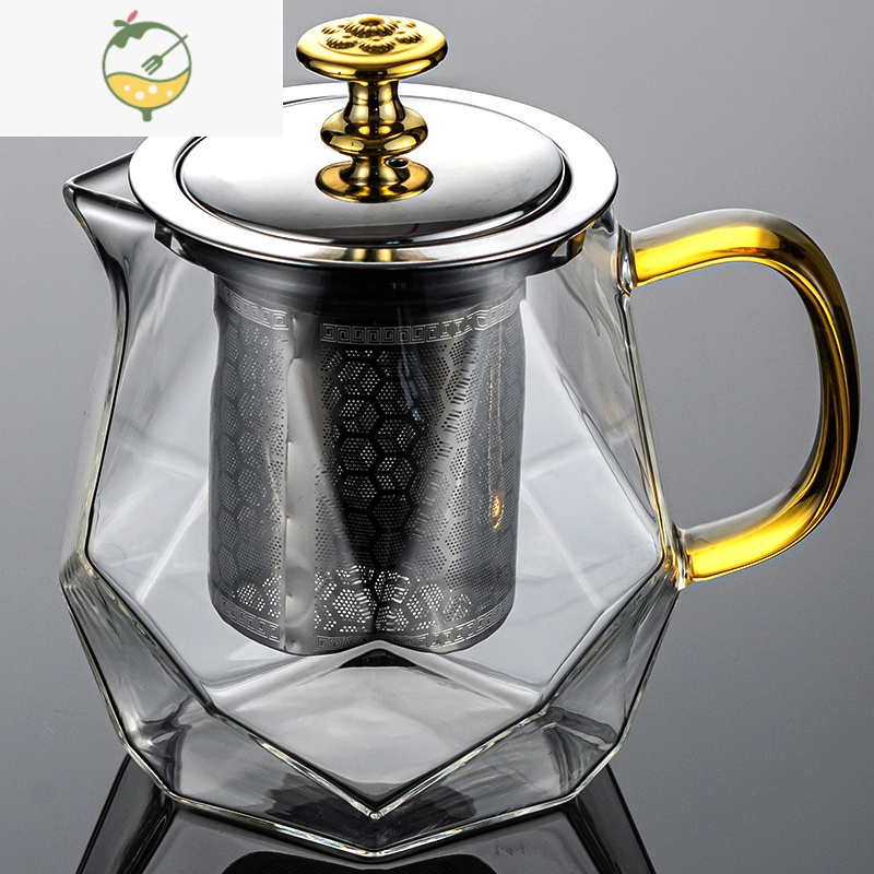 yicheng玻璃茶壶家用加厚耐热泡茶壶花茶壶单壶简约功夫茶具茶水壶