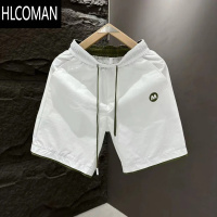 HLCOMAN夏季新款简约时尚透气休闲速干短裤男宽松百搭运动潮流五分A L125-145斤 白色