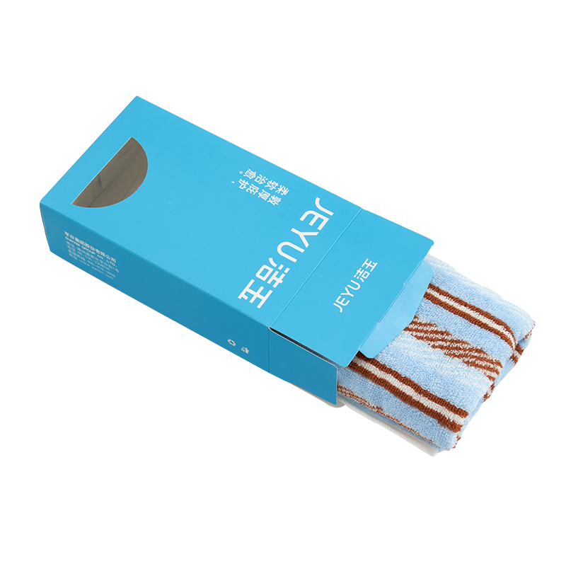 洁玉 柔彩纯棉毛巾单条盒装34cm*76cm 100g J5704-A 蓝色