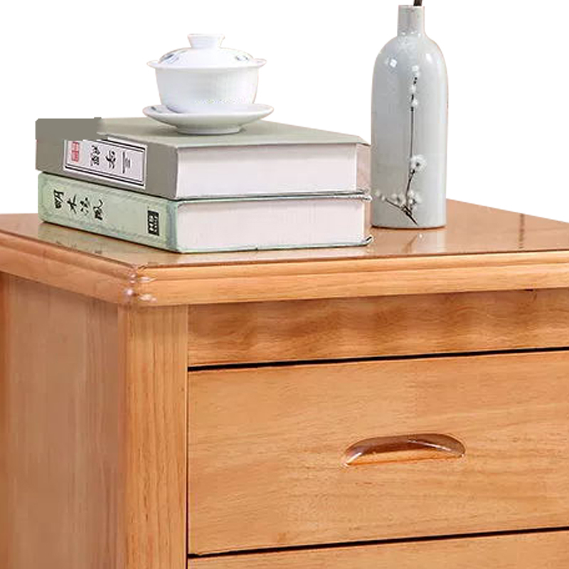 阿拉贡床头柜简约现代卧室床边储物柜标准款榉木色50*41*50cm