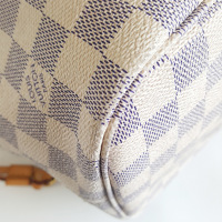 [正品二手95新]路易威登(LV)Neverfull N41361 女士 中号 白色 棋盘格 购物袋 帆布 子母袋 票据