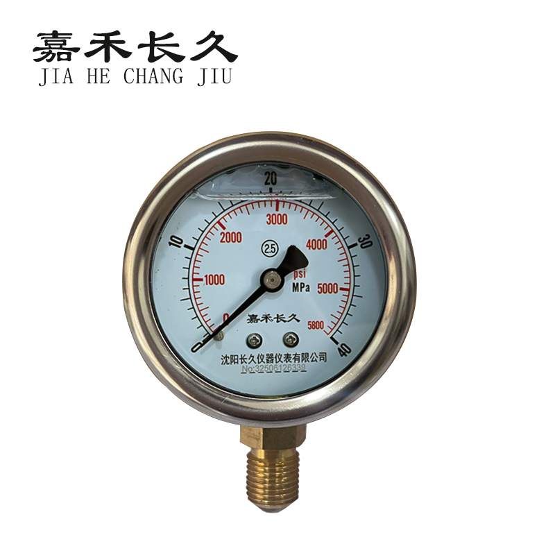 嘉禾长久 耐震压力表 YTN50 0-40Mpa 块
