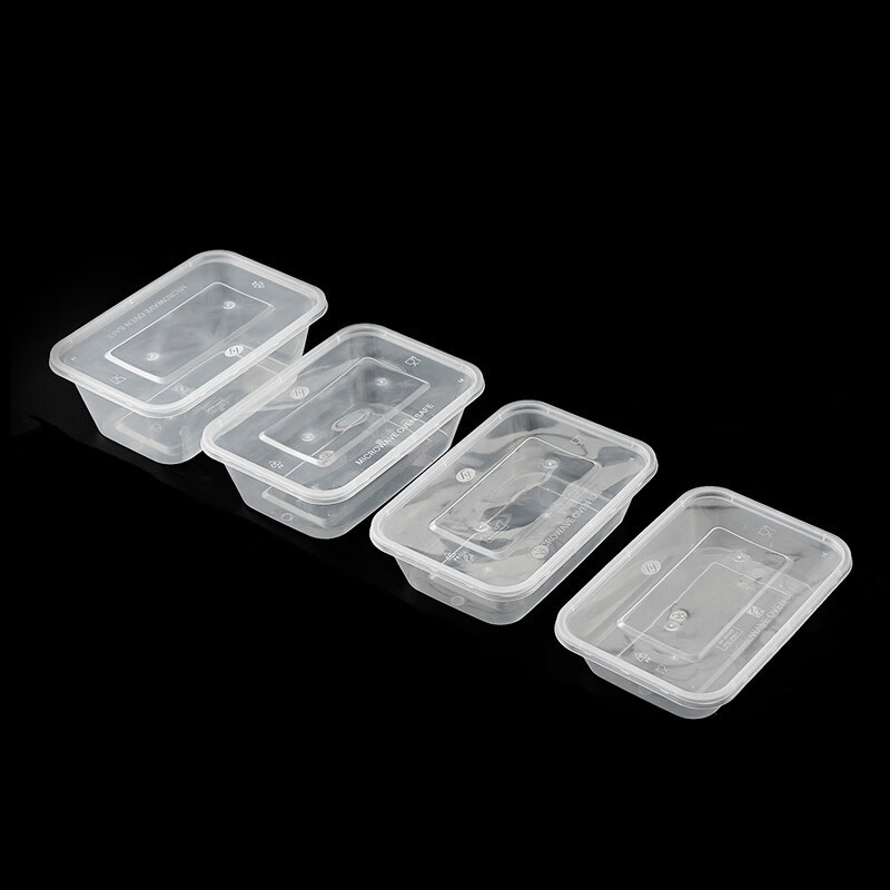 儵忽 一次性方形密封盖磨砂底透明打包盒 RF-700ml 700ml 500套/1箱高清大图