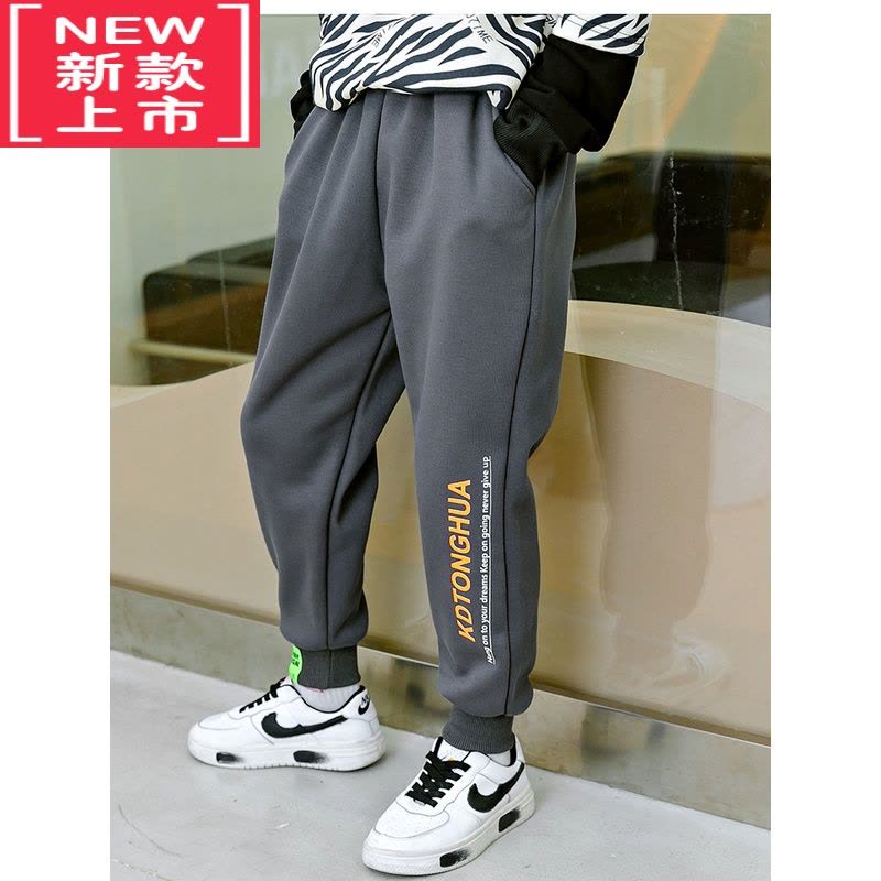 可莉允男童秋冬奥粒绒运动裤子儿童加绒加厚保暖裤休闲长裤中大童卫裤潮图片