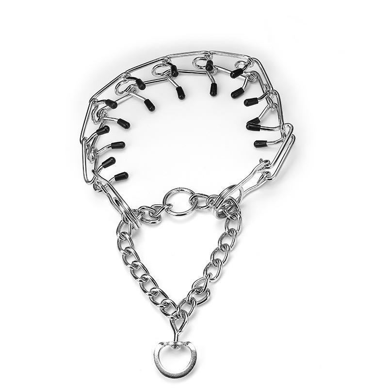 25mm45cm1535斤训犬刺激链狗狗训练专用项圈铁链戴帽