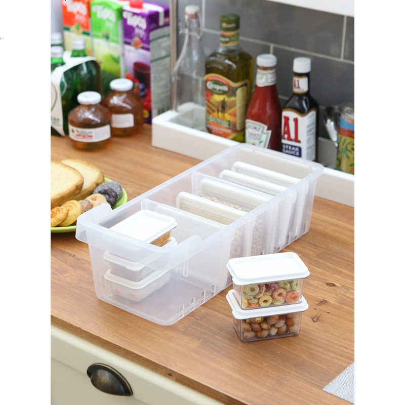 Enyakids韩国进口家用冰箱食品保鲜盒套装长方形塑料五谷杂粮密封收纳盒子