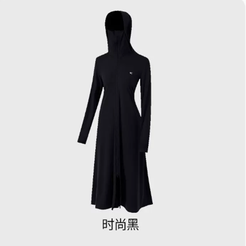 VVC防晒衣女可收纳防紫外线防晒服长袖款户外遮阳夏薄外套海滩 时尚黑 货期5-10天