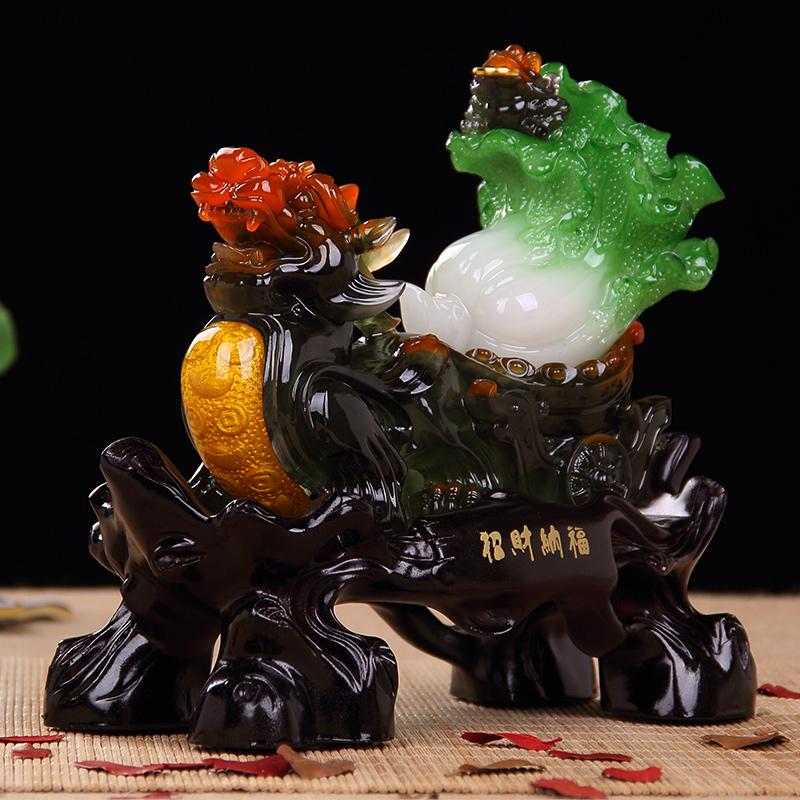 美帮汇貔貅摆件玉白菜金蟾开业送礼品家居酒柜客厅电视柜玄关装饰品高清大图