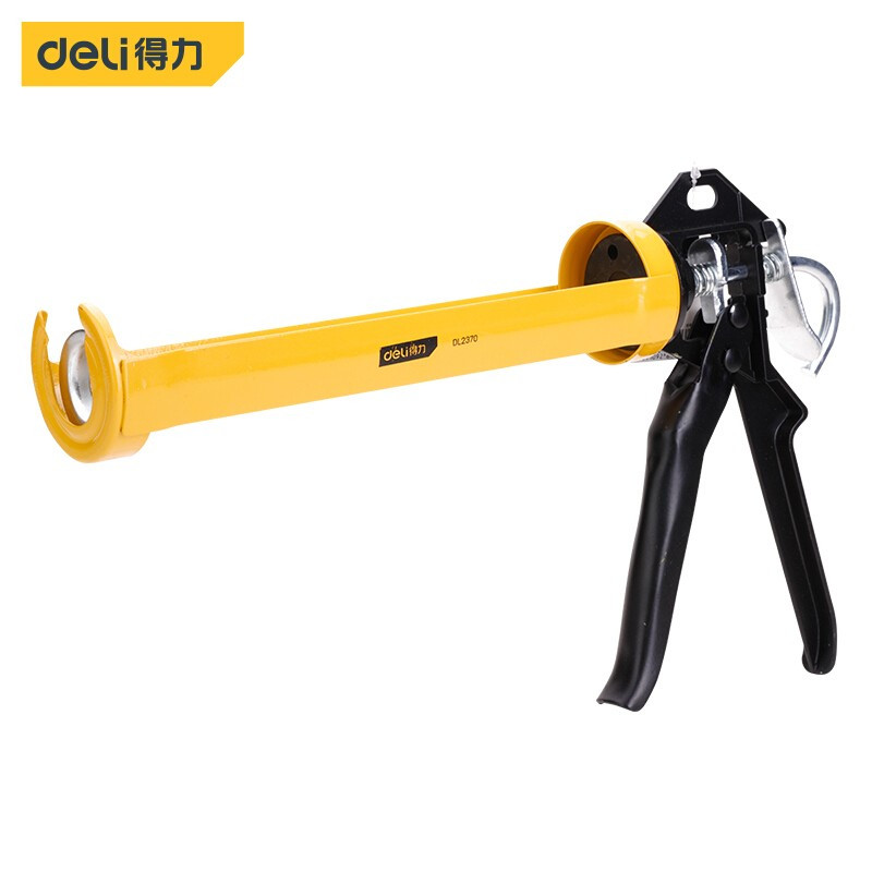 得力(deli)DL2370 旋转式玻璃胶枪压胶枪密封胶枪防水胶枪免钉胶枪硅胶枪堵缝剂枪胶枪9寸定制 2把装 1件
