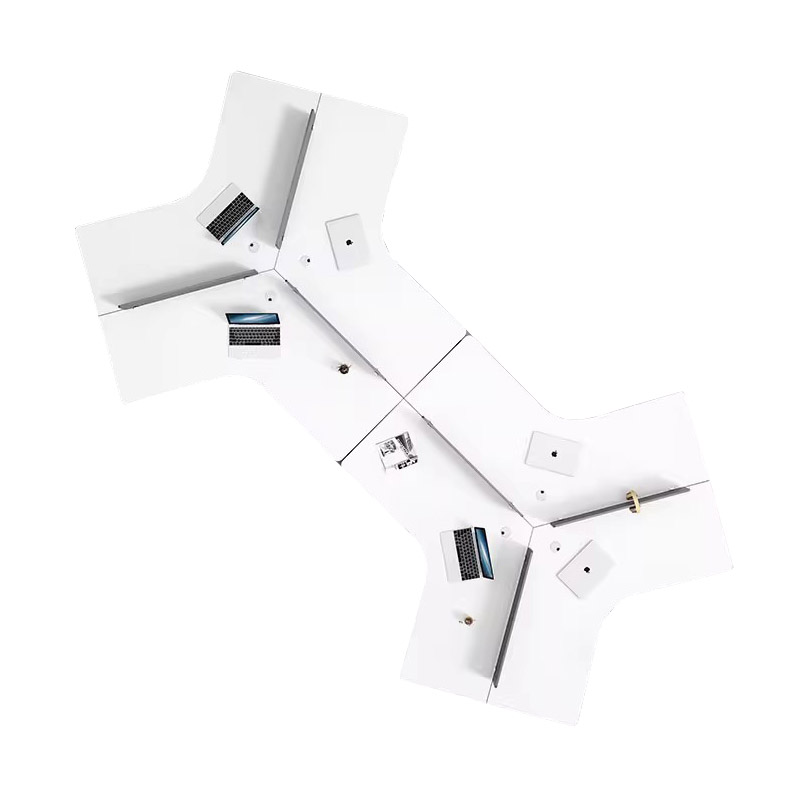 定制异形办公屏风桌DY-57PF屏风工位桌子 六人位 组