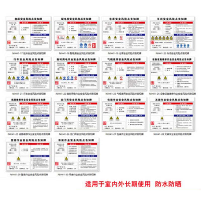 丛林狐 安全风险点告知牌卡警示牌 铝板反光膜 40*30cm NIH41-12 切割机安全风险点告知牌高清大图