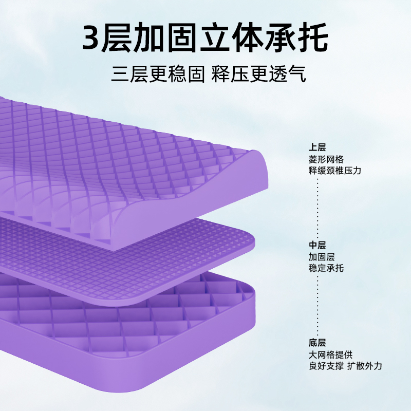 睡眠博士(AiSleep) 可水洗枕头蜂巢枕透气TPE枕头黑科技睡眠无压枕头