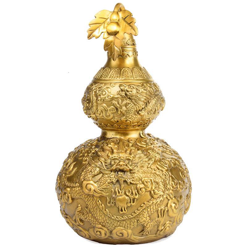 家柏饰(CORATED)葫芦摆件 铜葫芦龙纹葫芦葫芦办公室桌面摆件大号高清大图