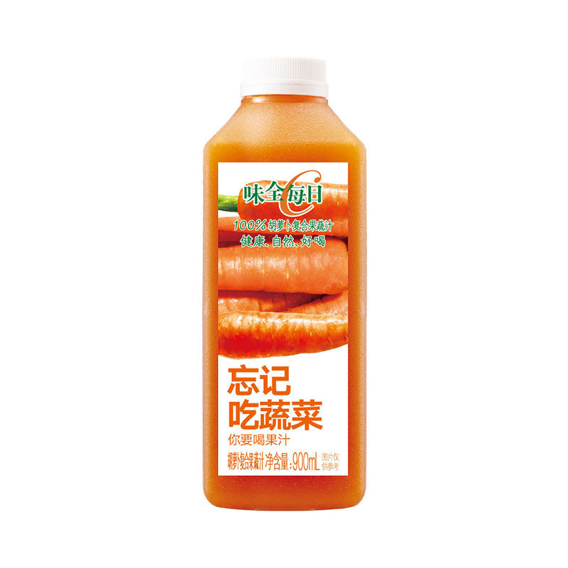 味全每日C胡萝卜汁 900ml*5瓶整箱 果汁含量100% 畅享C活力 释放满满元气 冷藏果蔬饮品