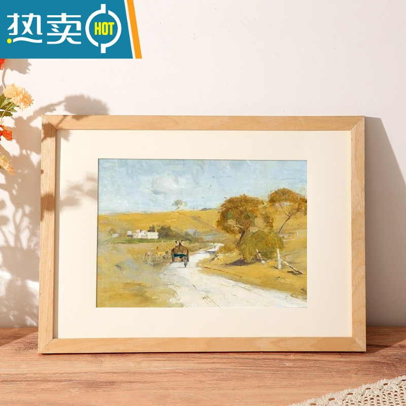 敬平实木画框装裱木质相框挂墙四4k8k八开水彩素描a3a4纸油画框架18寸 复古木纹 8开挂墙[内径26.5*38cm]